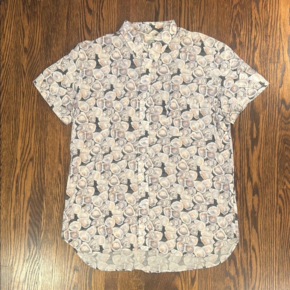 Billy Reid Other - Billy Reid Oyster Print Short Sleeve Button Down Shirt